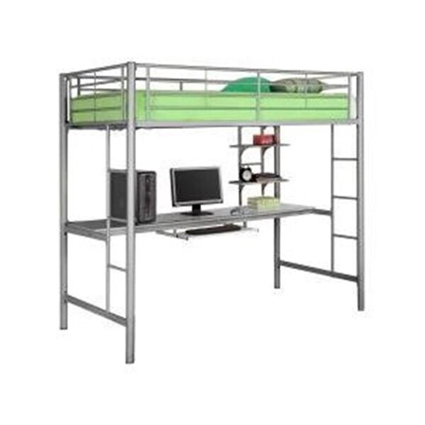 Fine-Line Sunrise Metal Twin - Workstation Bunk Bed - Silver - FI143242