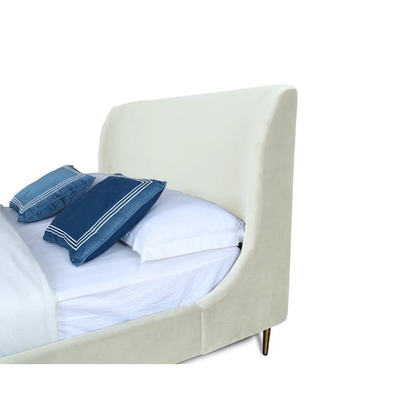 Manhattan Comfort Heather Queen Bed in Cream - BD003-QN-CR
