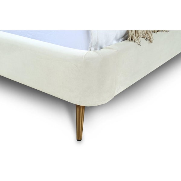 Manhattan Comfort Heather Queen Bed in Cream - BD003-QN-CR