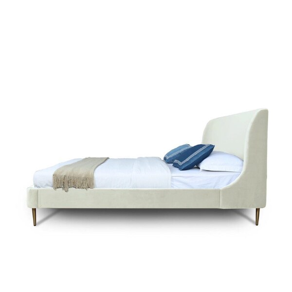 Manhattan Comfort Heather Queen Bed in Cream - BD003-QN-CR
