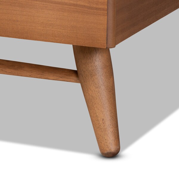 Baxton Studio Keagan Mid-Century Modern Transitional Walnut Brown Finished Wood King Size Platform Bed - 184-11047-ZORO