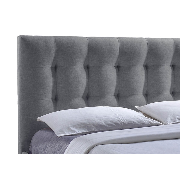 Baxton Studio Sarter Grid-Tufted Upholstered Storage King-Size Bed with drawers - 114-6224