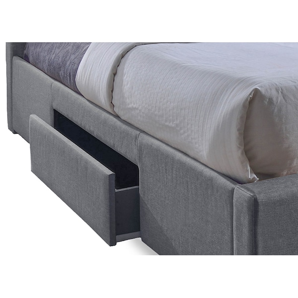 Baxton Studio Sarter Grid-Tufted Upholstered Storage King-Size Bed with drawers - 114-6224