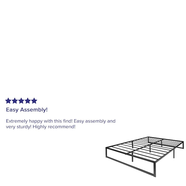 Flash Furniture 14" queen Metal Platform Bed Frame/Steel Slats - XU-BD10001-Q-GG