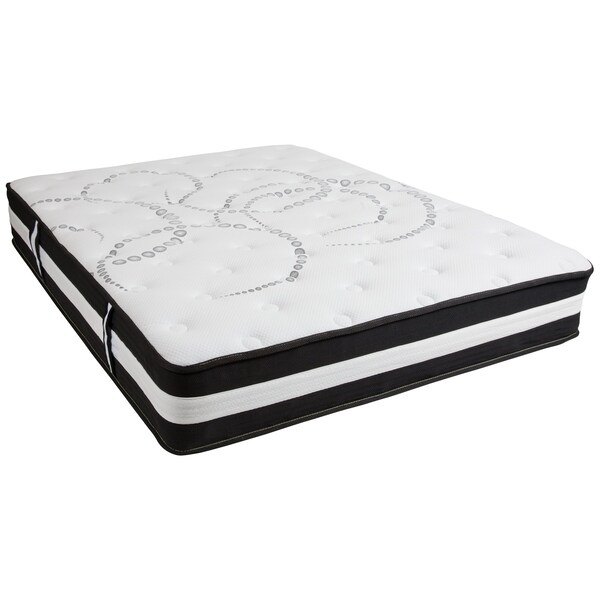 Flash Furniture Queen Platform Bed Frame and 12" Mattress Set - XU-BD10-12PSM-Q-GG