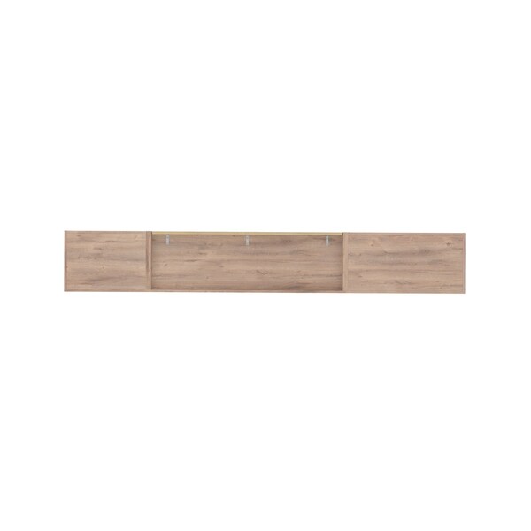 Bestar Pur Full Murphy Bed with Shelving and Drawers (120W) in rustic brown - 26892-000009