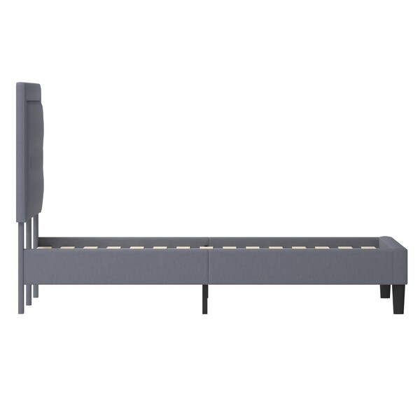Flash Furniture Roxbury King Platform Bed, Light Gray - SL-BK5-K-LG-GG