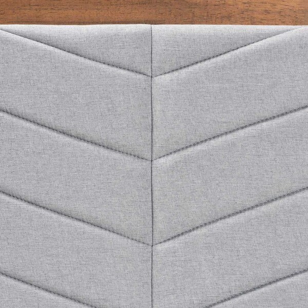 Baxton Studio Iden ModernLight Grey Fabric Upholstered and Walnut Brown Finished Wood Headboard-Twin - 193-11538-ZORO