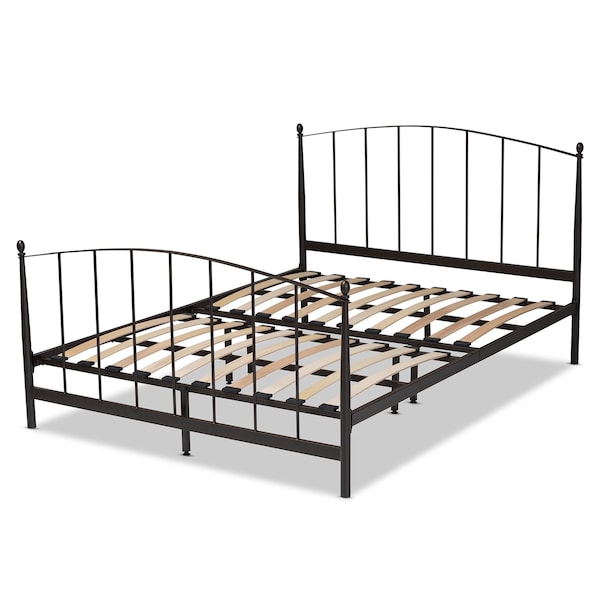 Baxton Studio Lana Modern and Contemporary Black Finished Metal Queen Size Platform Bed - 187-11634-ZORO