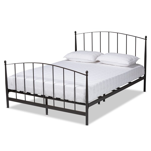 Baxton Studio Lana Modern and Contemporary Black Finished Metal Queen Size Platform Bed - 187-11634-ZORO