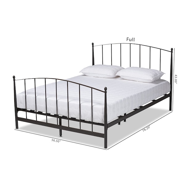 Baxton Studio Lana Modern and Contemporary Black Finished Metal Queen Size Platform Bed - 187-11634-ZORO