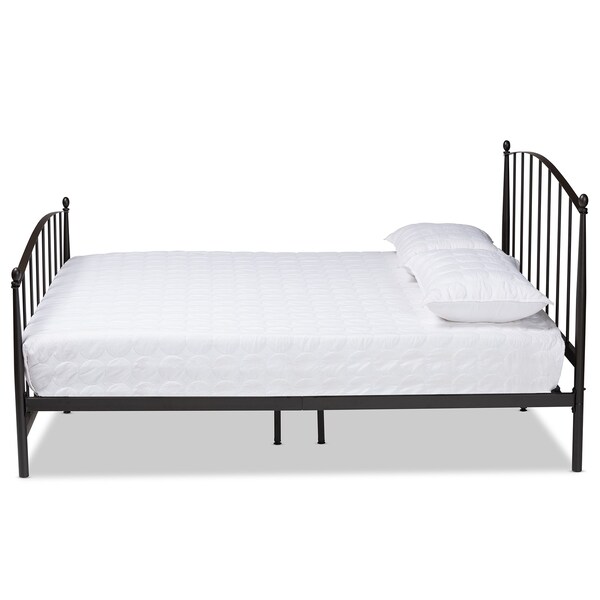 Baxton Studio Lana Modern and Contemporary Black Finished Metal Queen Size Platform Bed - 187-11634-ZORO