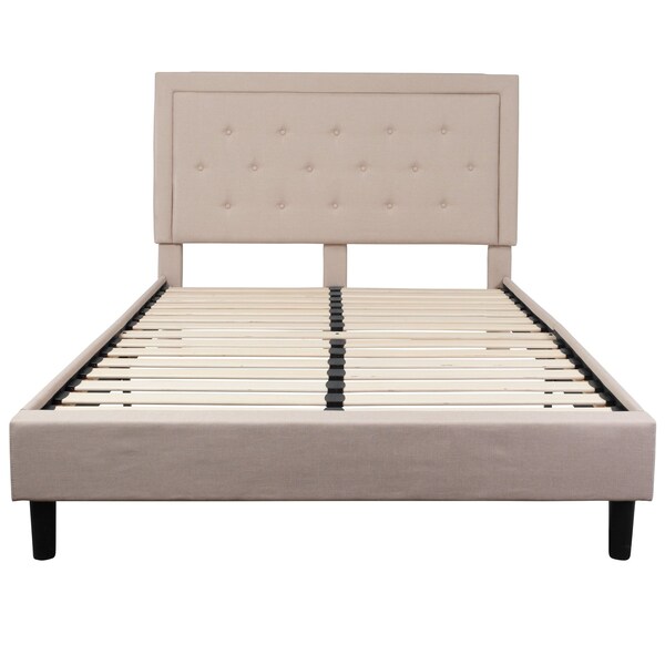 Flash Furniture Roxbury Queen Platform Bed, Beige - SL-BK5-Q-B-GG