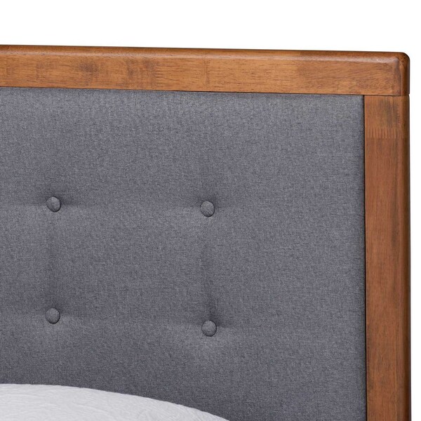 Baxton Studio Alida Mid-Century Modern Dark Grey Fabric Upholstered and  Wood Twin Size Platform Bed - 189-11164-11159-ZORO