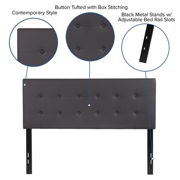 Flash Furniture Full Upholstered, Headboard, Gray Vinyl - HG-HB1705-F-GY-GG
