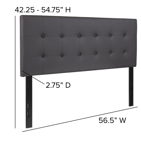 Flash Furniture Full Upholstered, Headboard, Gray Vinyl - HG-HB1705-F-GY-GG