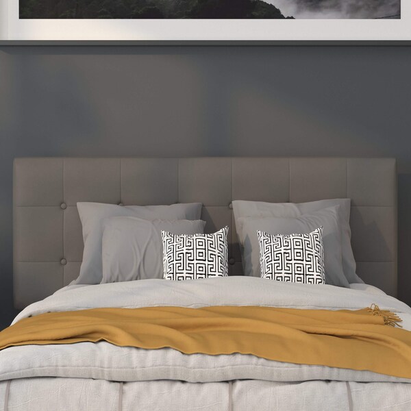 Flash Furniture Full Upholstered, Headboard, Gray Vinyl - HG-HB1705-F-GY-GG