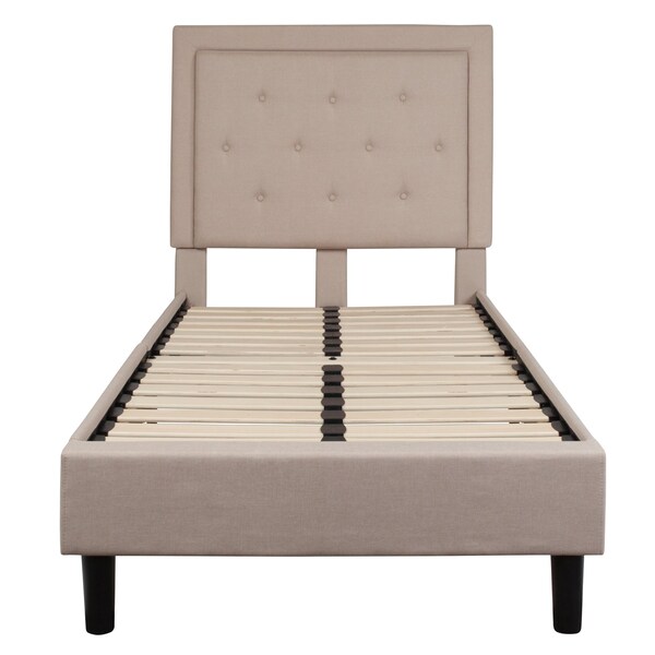 Flash Furniture Roxbury Twin Platform Bed, Beige - SL-BK5-T-B-GG