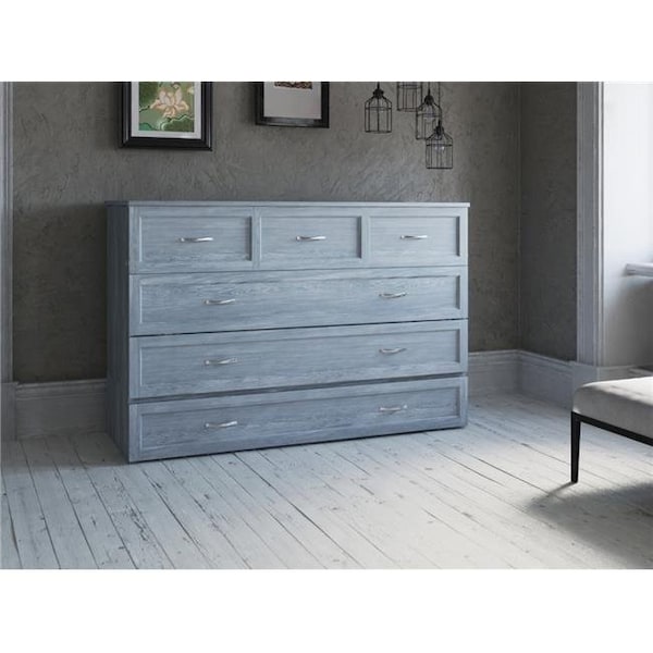 Atlantic Furniture Atlantic Furniture AC584148 Deerfield Murphy Driftwood Queen Size Bed Chest with Charging Station; Blue - AC584148