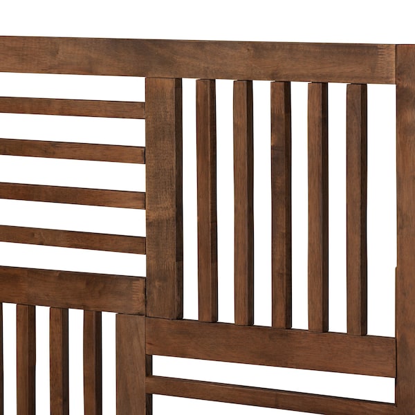 Baxton Studio Gemma Mid-Century Modern Transitional Walnut Brown Finished Wood Twin Size Platform Bed - 187-11142-11159-ZORO