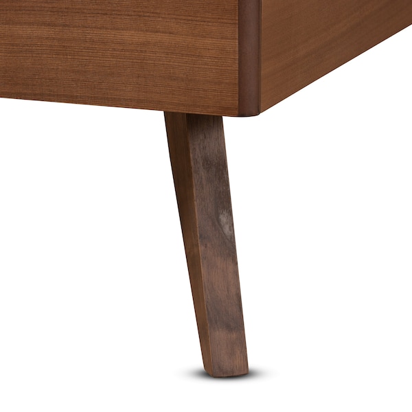 Baxton Studio Gemma Mid-Century Modern Transitional Walnut Brown Finished Wood Twin Size Platform Bed - 187-11142-11159-ZORO