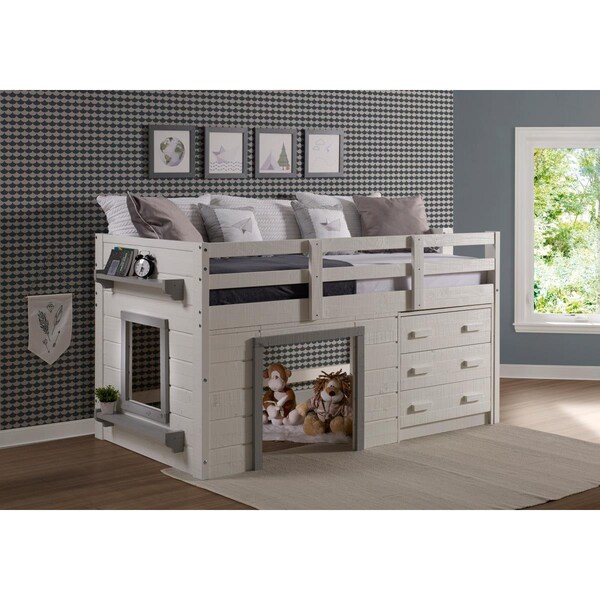 Convenience Concepts PD-1830TLWG Sweet Dreams Low Loft, White & Grey - HI2640999