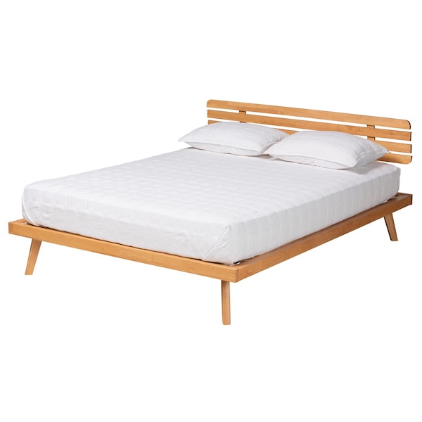 Baxton Studio Joaquin Modern Japandi Rustic Brown Finished Wood Full Size Platform Bed - 235-13240-ZORO