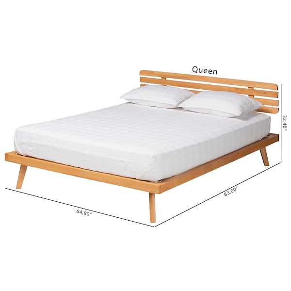 Baxton Studio Joaquin Modern Japandi Rustic Brown Finished Wood Full Size Platform Bed - 235-13240-ZORO