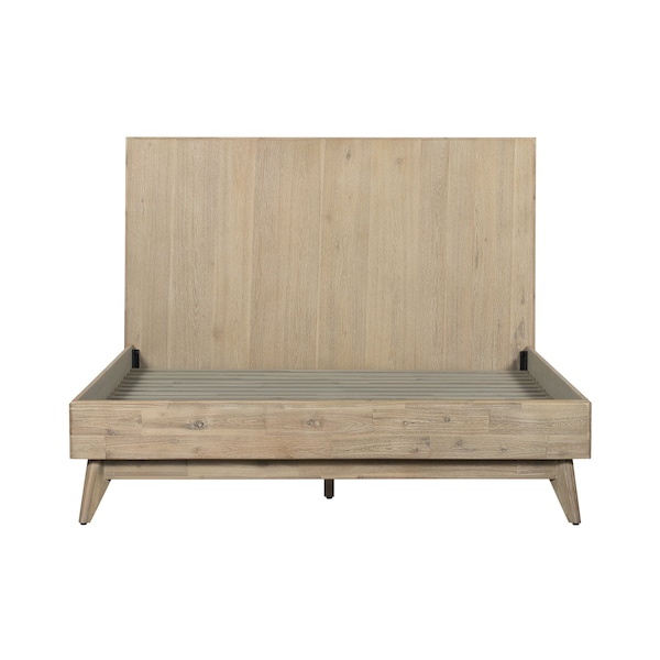 Armen Living Baly Acacia Mid-Century Gray Sandblast Platform Queen Bed - LCLFBDGRQN