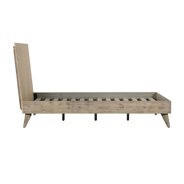 Armen Living Baly Acacia Mid-Century Gray Sandblast Platform Queen Bed - LCLFBDGRQN