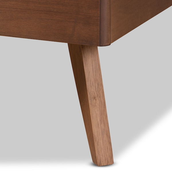 Baxton Studio Saki Mid-Century Modern Walnut Brown Finished Wood King Size Platform Bed - 186-11137-9409-ZORO