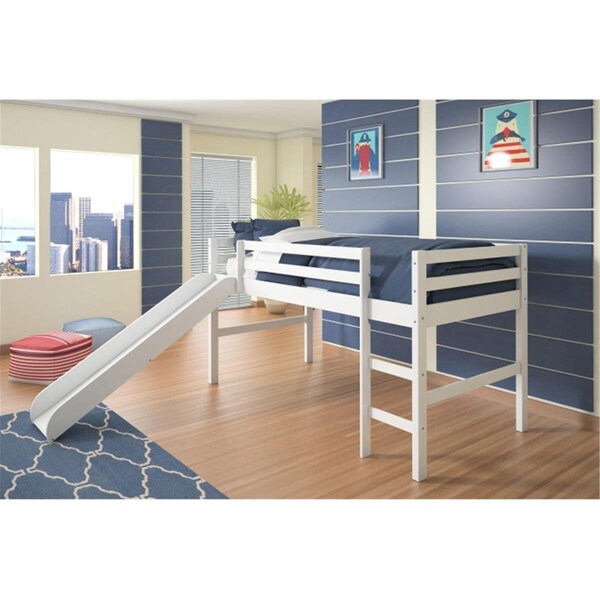 Fixturesfirst PD-750TW Twin Size Loft with Slide in White - FI486582