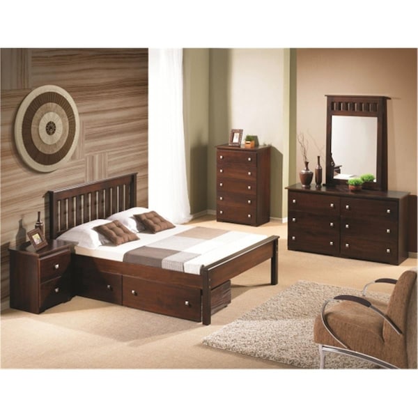 Fixturesfirst PD-500FCP Full Size Contempo Bed in Dark Cappuccino - FI469503