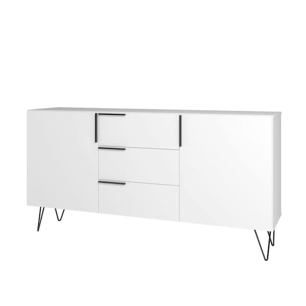 Designed To Furnish 62.99 in. Beekman Sideboard with 4 Shelves, White - DE3592277