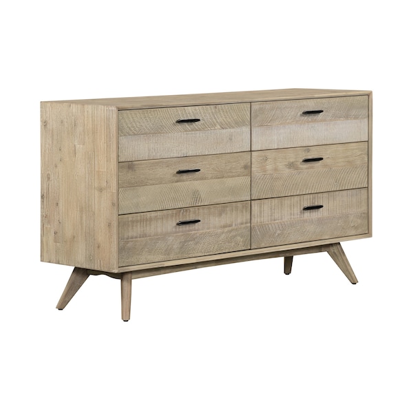 Armen Living Baly 3 Piece Acacia Queen Platform Bed and Nightstands Bedroom Set - SETLFBDGRQN3A