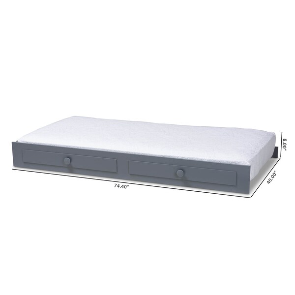 Baxton Studio Cintia Grey Finished Wood Twin Size Trundle - 158-9657