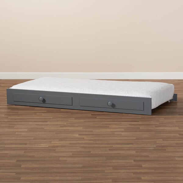 Baxton Studio Cintia Grey Finished Wood Twin Size Trundle - 158-9657