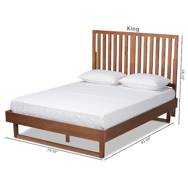 Baxton Studio Marin Modern and Contemporary Walnut Brown Finished Wood King Size Platform Bed - 184-11137-9412-ZORO