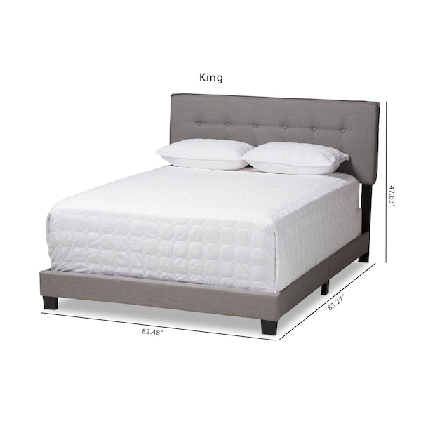 Baxton Studio Audrey Modern Light Grey Upholstered Queen Size Bed - 146-8237
