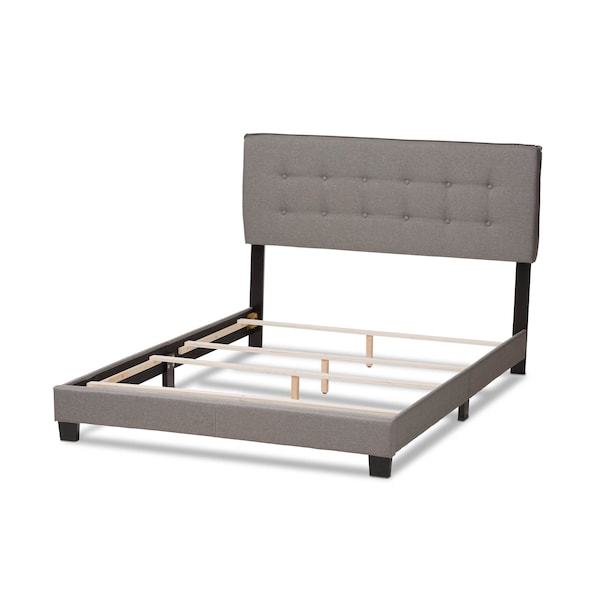 Baxton Studio Audrey Modern Light Grey Upholstered Queen Size Bed - 146-8237