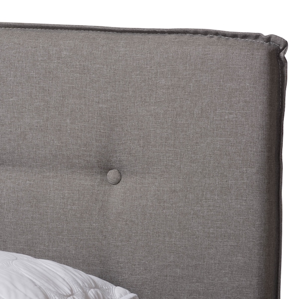 Baxton Studio Audrey Modern Light Grey Upholstered Queen Size Bed - 146-8237