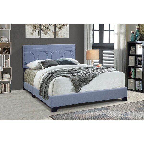 Progressive Furniture All-in-One Upholstered Bed, Blue - Twin Size - U390-12