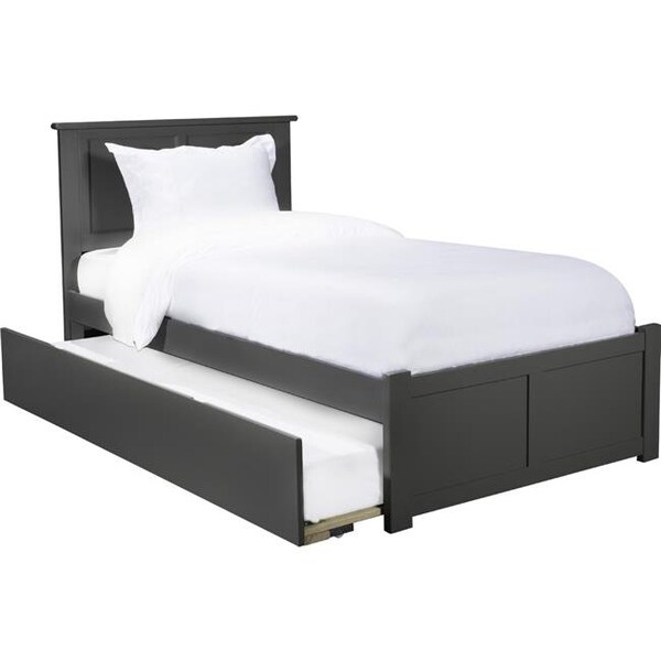 Atlantic Furniture Atlantic Furniture AR8622019 Madison Twin Platform Bed with Flat Panel Foot Board & Twin Urban Trundle Bed - Grey - AR8622019