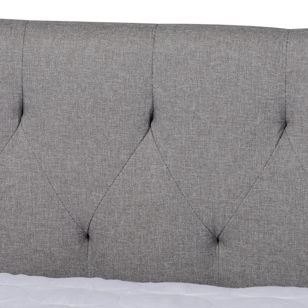Baxton Studio Delora Light Grey Queen Size Daybed with Roll-Out Trundle Bed - 158-9665
