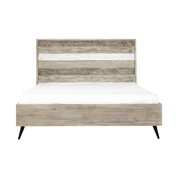 Armen Living Bridges King Platform Bed in Two Tone Acacia Wood - LCBRBDGRKG
