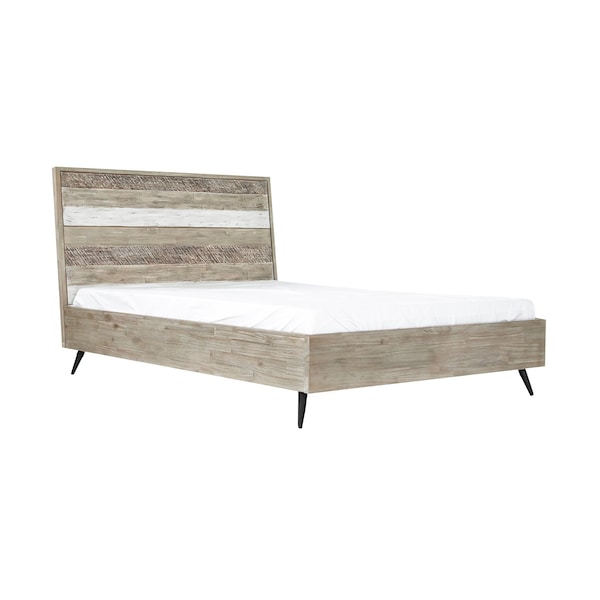 Armen Living Bridges King Platform Bed in Two Tone Acacia Wood - LCBRBDGRKG