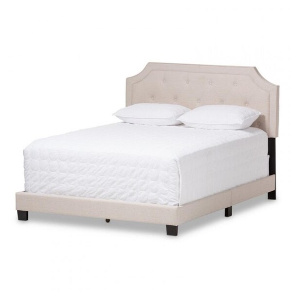 Baxton Studio Baxton Studio CF8747-J-Light Beige-Full Willis Modern & Contemporary Light Beige Fabric Upholstered Full Size Bed - CF8747-J-LIGHT BEIGE-FULL