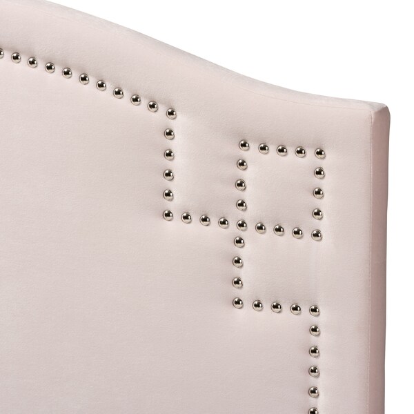 Baxton Studio Aubrey Light Pink Velvet Upholstered Twin Size Headboard - 154-9309