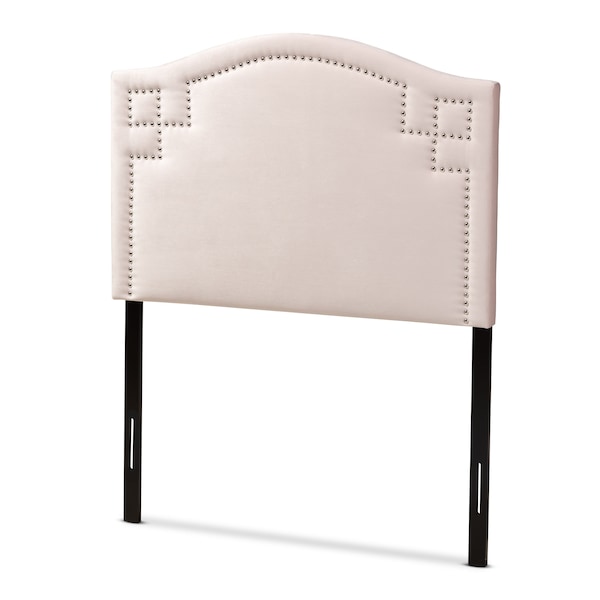 Baxton Studio Aubrey Light Pink Velvet Upholstered Twin Size Headboard - 154-9309