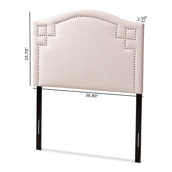 Baxton Studio Aubrey Light Pink Velvet Upholstered Twin Size Headboard - 154-9309